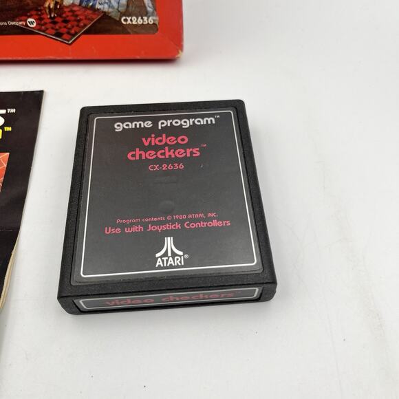 Atari 2600 Video Checkers 19 Games CX2636 with Box and Manual Vintage Video Game - Picture 2 of 10